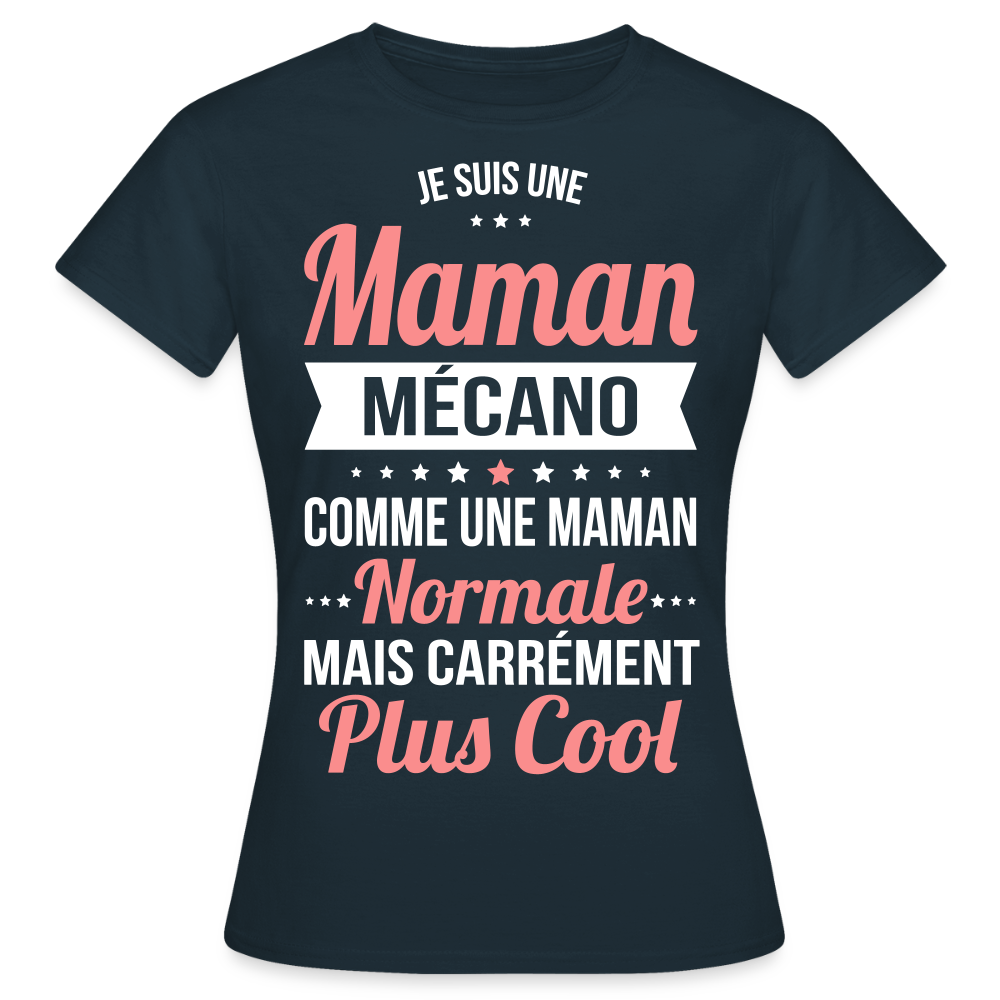 T-shirt Femme - Maman mécano plus cool - marine
