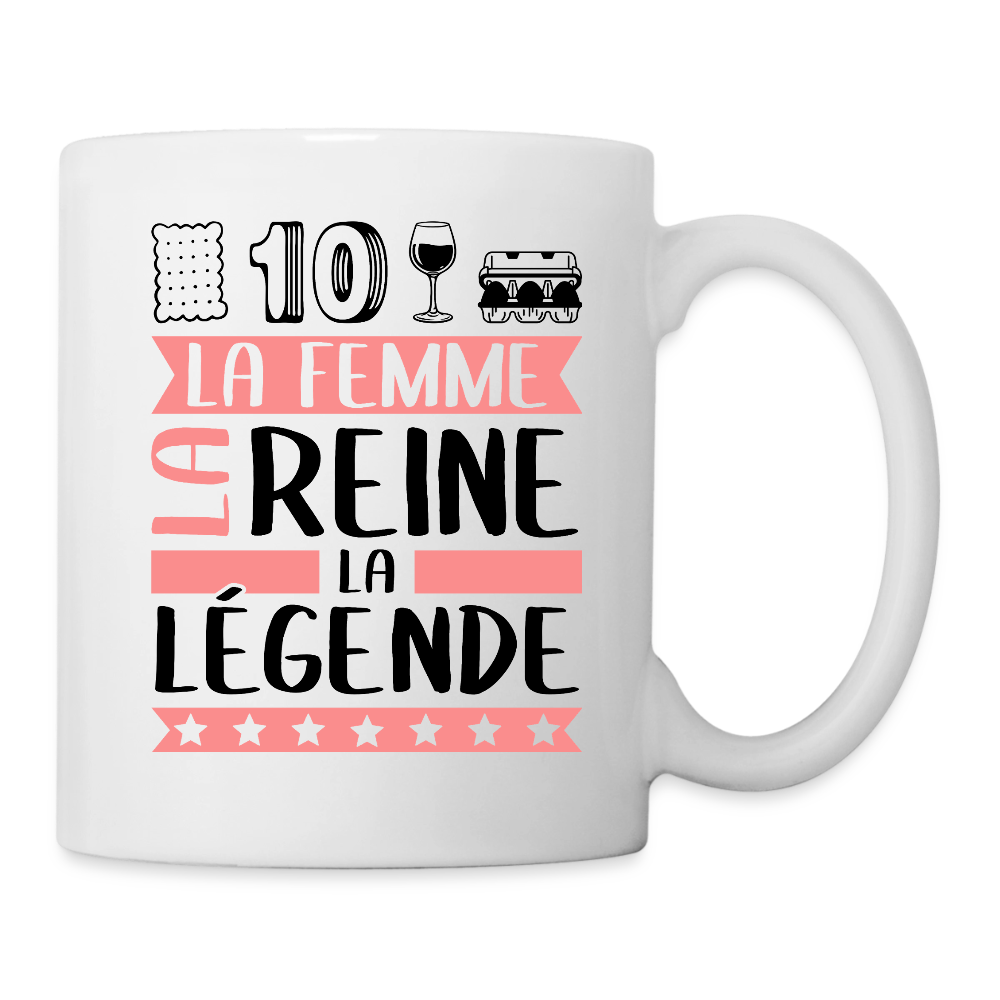Mug blanc Ludivine rébus – La femme, la reine, la légende - blanc