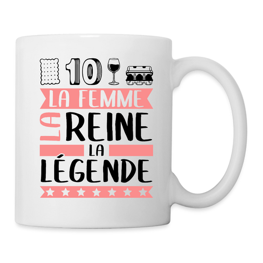 Mug blanc Ludivine rébus – La femme, la reine, la légende - blanc