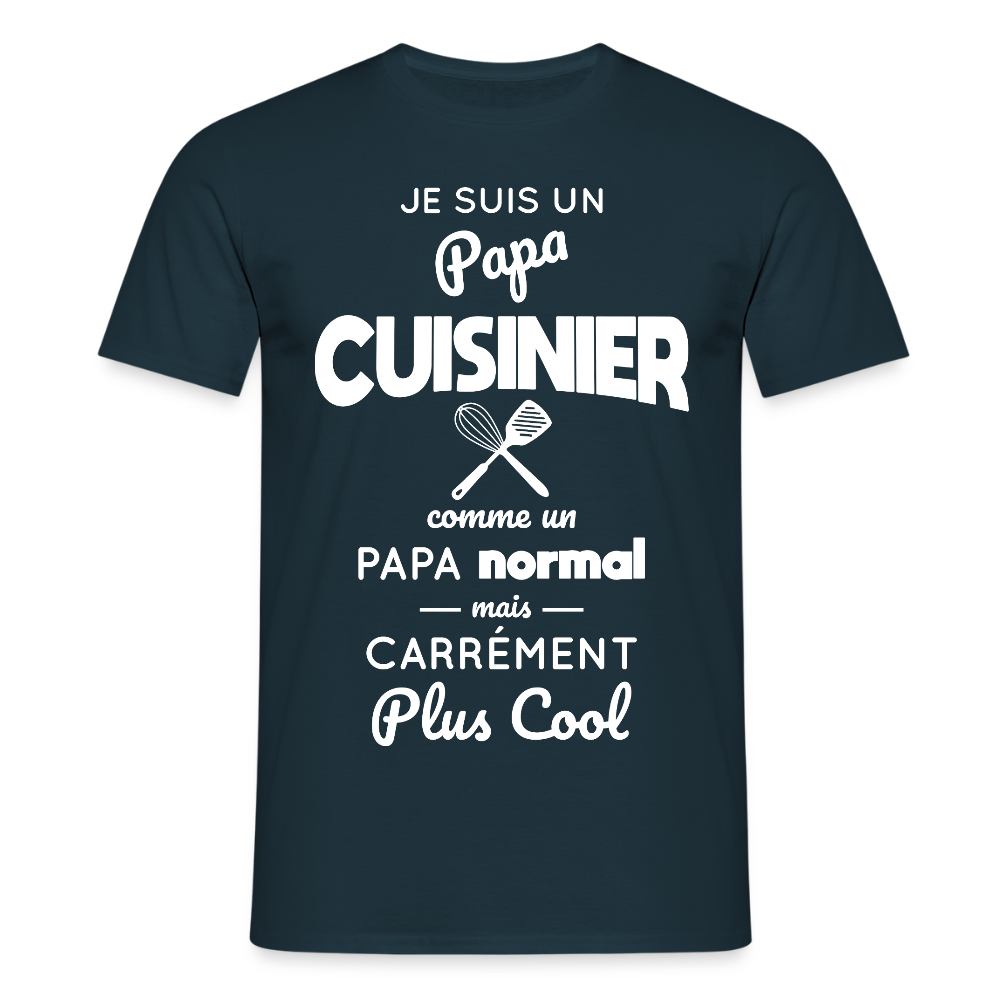 T-shirt Homme - Papa cuisinier plus cool - marine