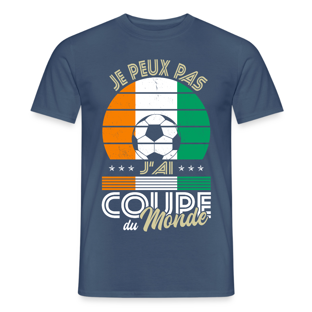 T-shirt Homme - Je peux pas j'ai Coupe du Monde - Côte d’Ivoire - denim foncé