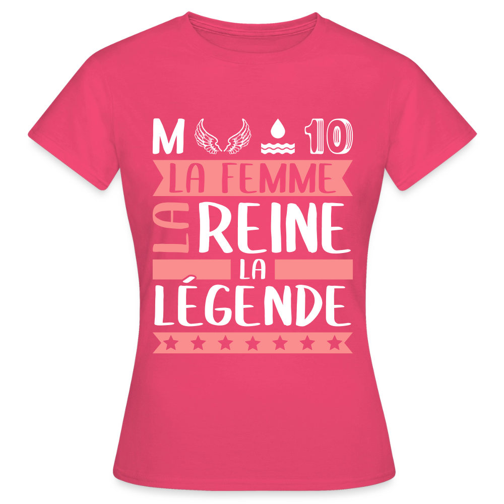 T-shirt femme Mélodie rébus – La femme, la reine, la légende - rose azalée