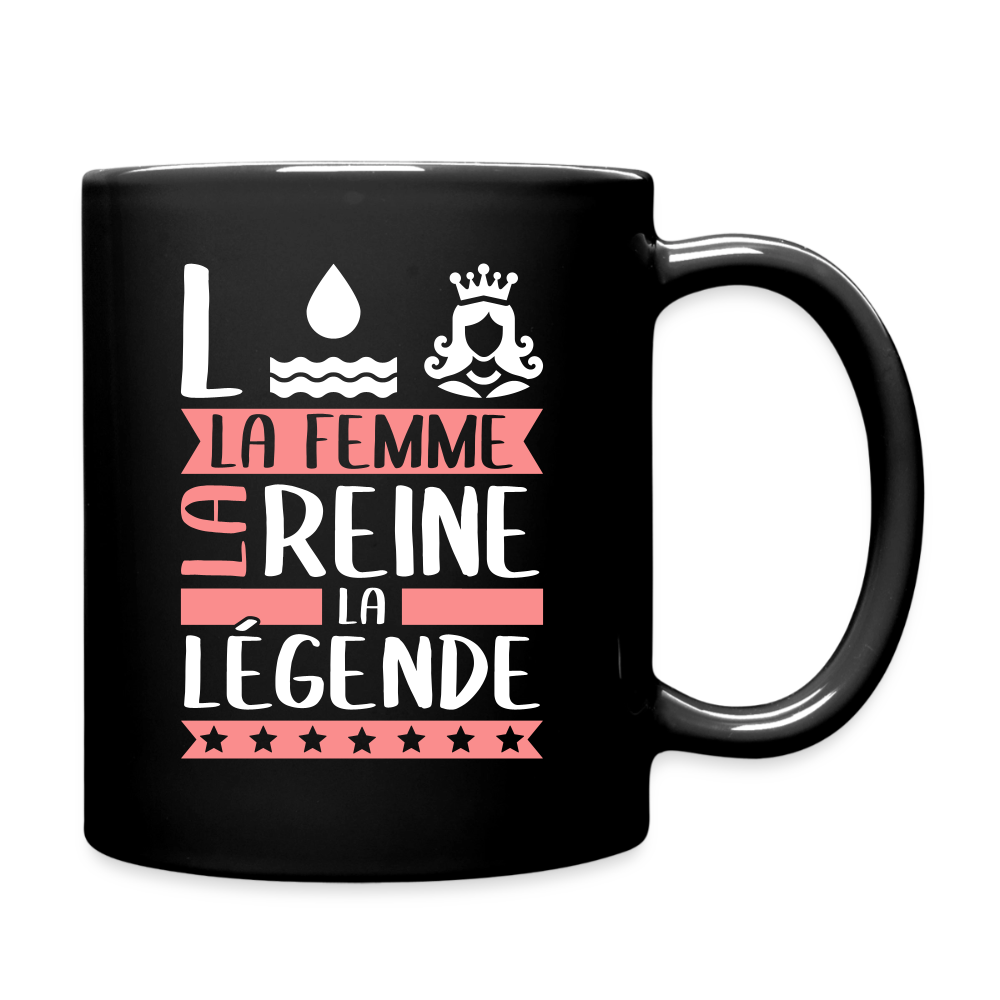 Mug uni Lorraine rébus – La femme, la reine, la légende - noir