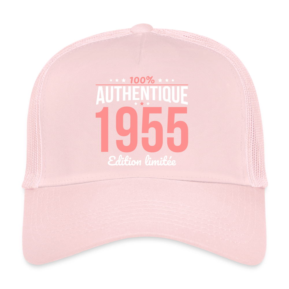 Casquette Trucker - Anniversaire 70 Ans - 100% Authentique 1955 - rose pâle
