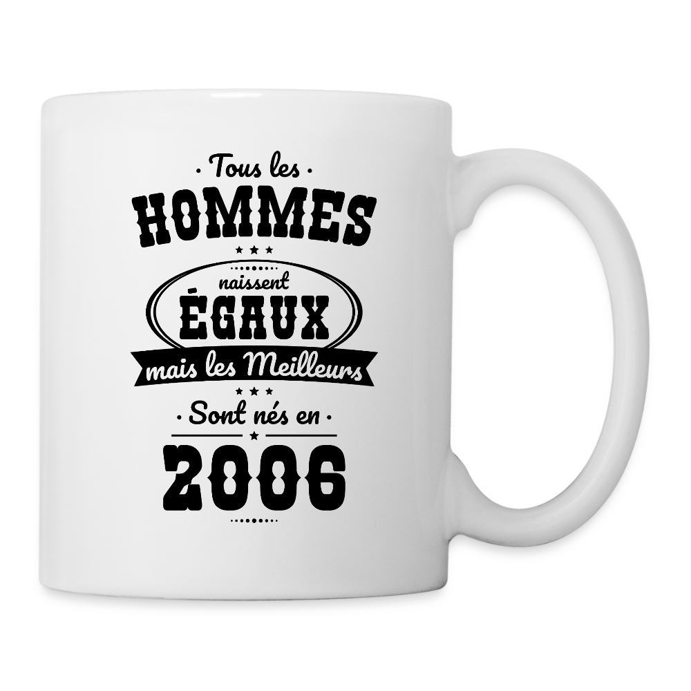 Mug blanc anniversaire homme 20 ans – Les meilleurs sont nés en 2006 - blanc