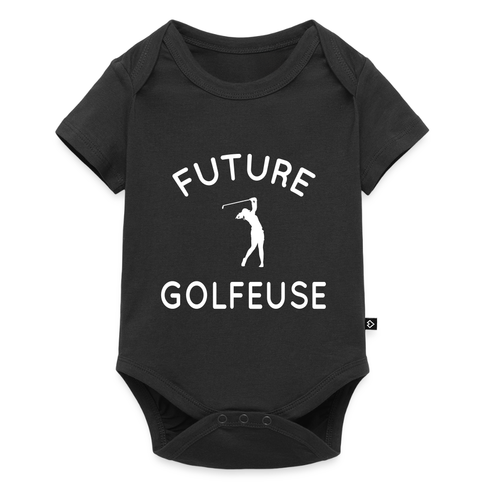 Body Bébé bio manches courtes - Future golfeuse - noir