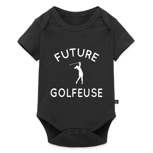 Body Bébé bio manches courtes - Future golfeuse - noir