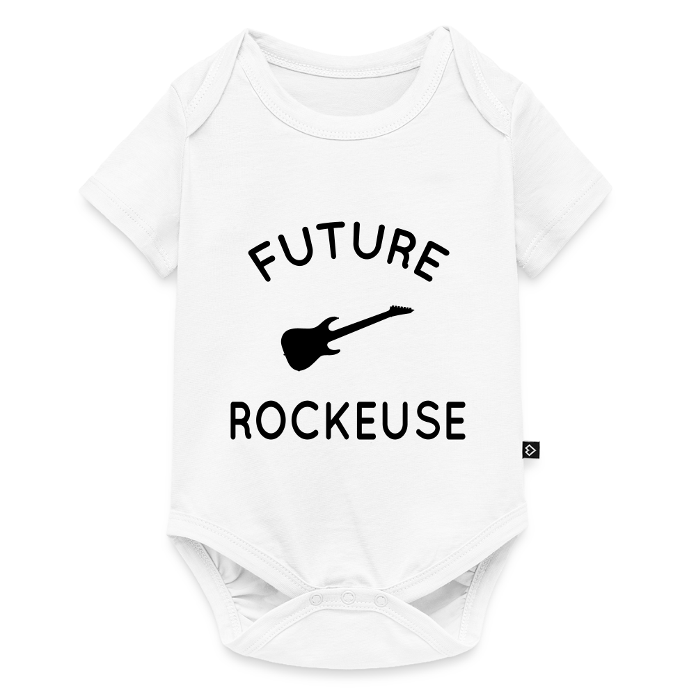 Body Bébé bio manches courtes - Future rockeuse - blanc