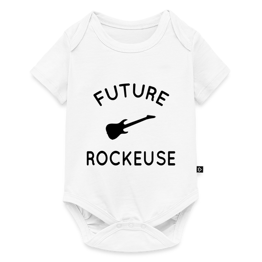 Body Bébé bio manches courtes - Future rockeuse - blanc