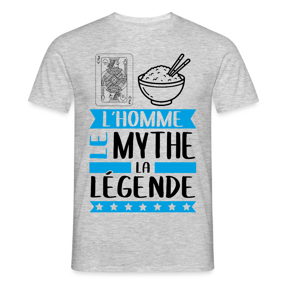 T-shirt homme coloris clair Valéry rébus – L’homme, le mythe, la légende - gris chiné
