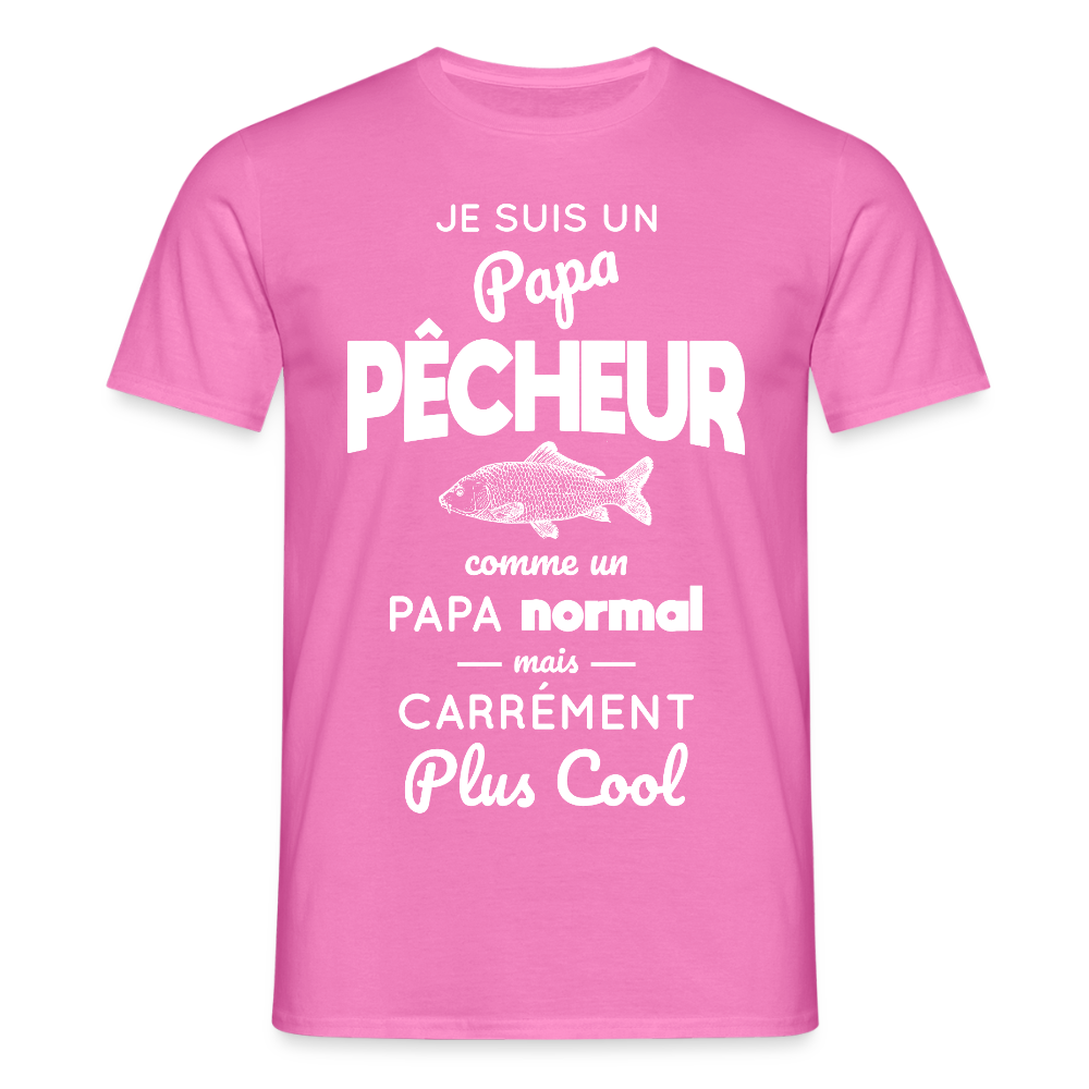 T-shirt Homme - Papa pêcheur plus cool - rose
