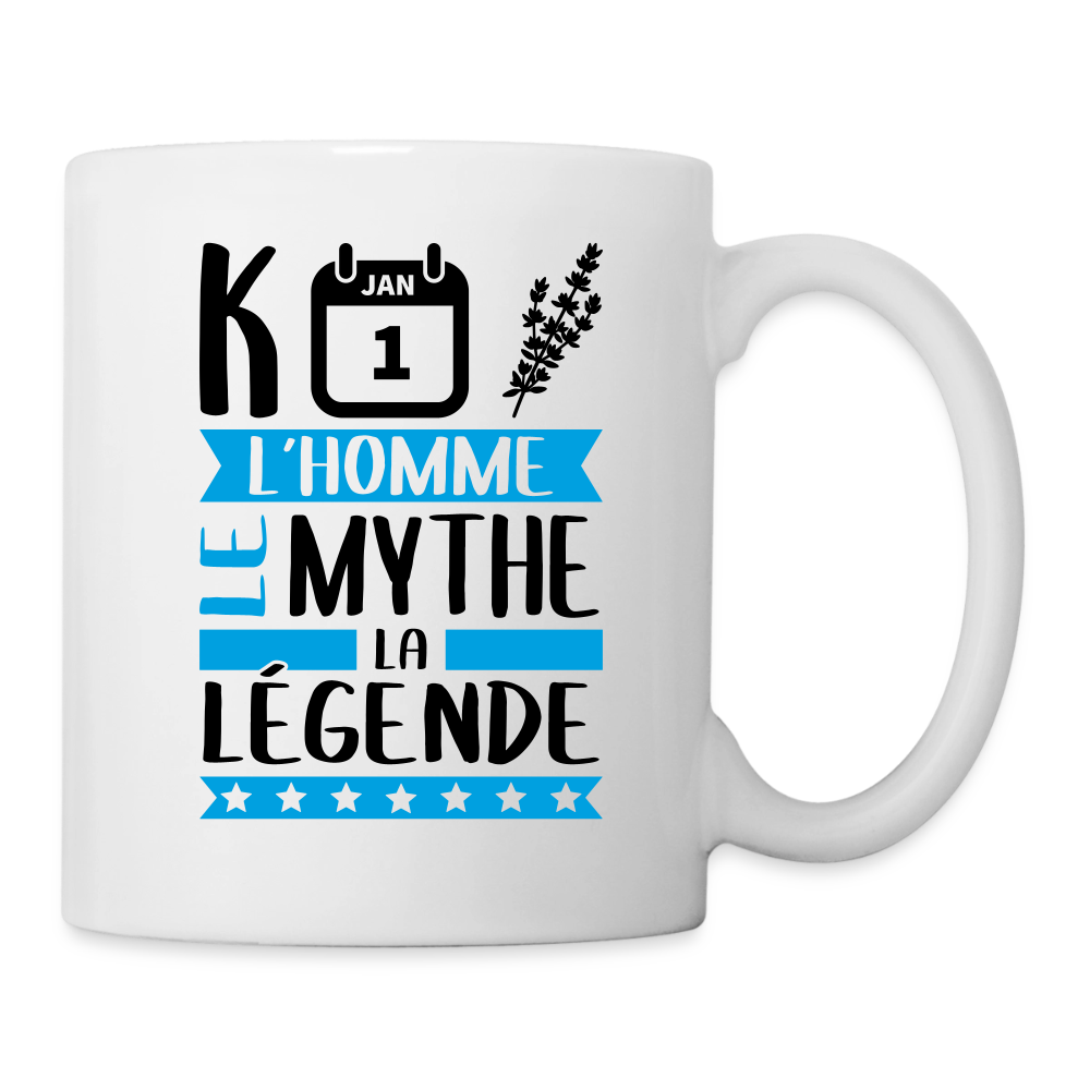 Mug blanc Quentin rébus – L’homme, le mythe, la légende - blanc