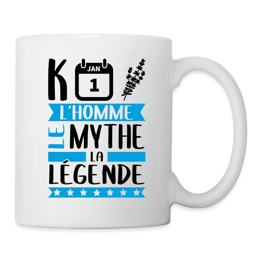 Mug blanc Quentin rébus – L’homme, le mythe, la légende - blanc
