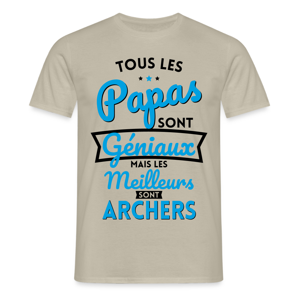 T-shirt Homme - Papas géniaux - Les meilleurs sont archers - beige sable