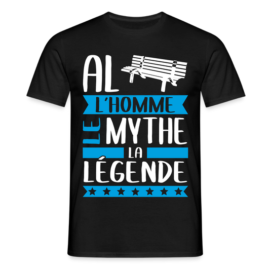 T-shirt homme Alban rébus – L’homme, le mythe, la légende - noir