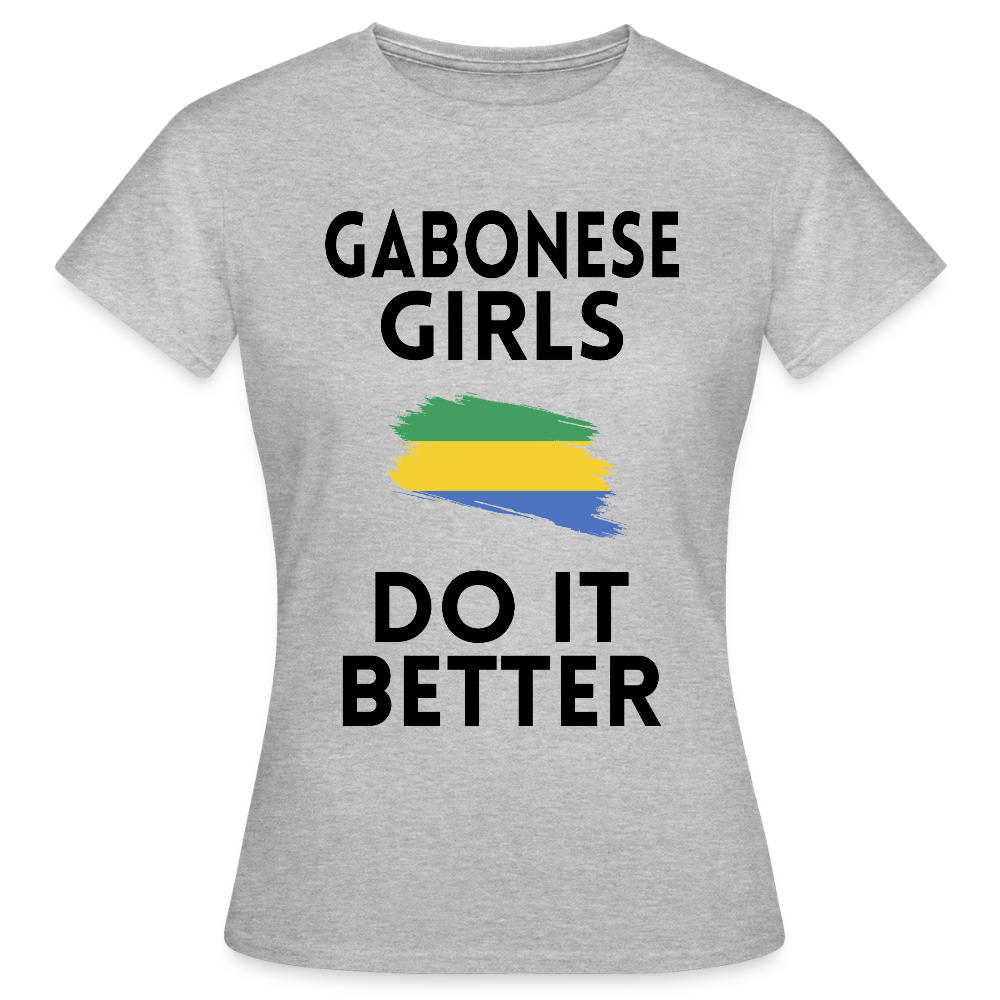 T-shirt femme coloris clair - Gabonese Girls Do It Better - gris chiné