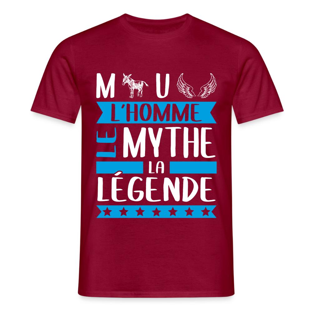 T-shirt homme Manuel rébus – L’homme, le mythe, la légende - rouge brique