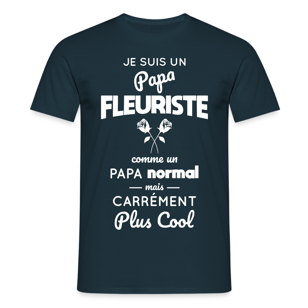 T-shirt Homme - Papa fleuriste plus cool - marine