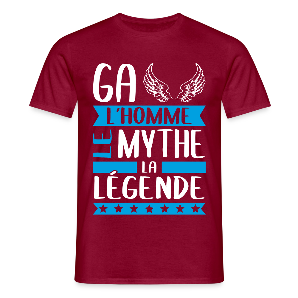T-shirt homme Gaël rébus – L’homme, le mythe, la légende - rouge brique