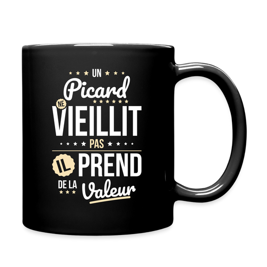 Mug uni - Un Picard ne vieillit pas - noir