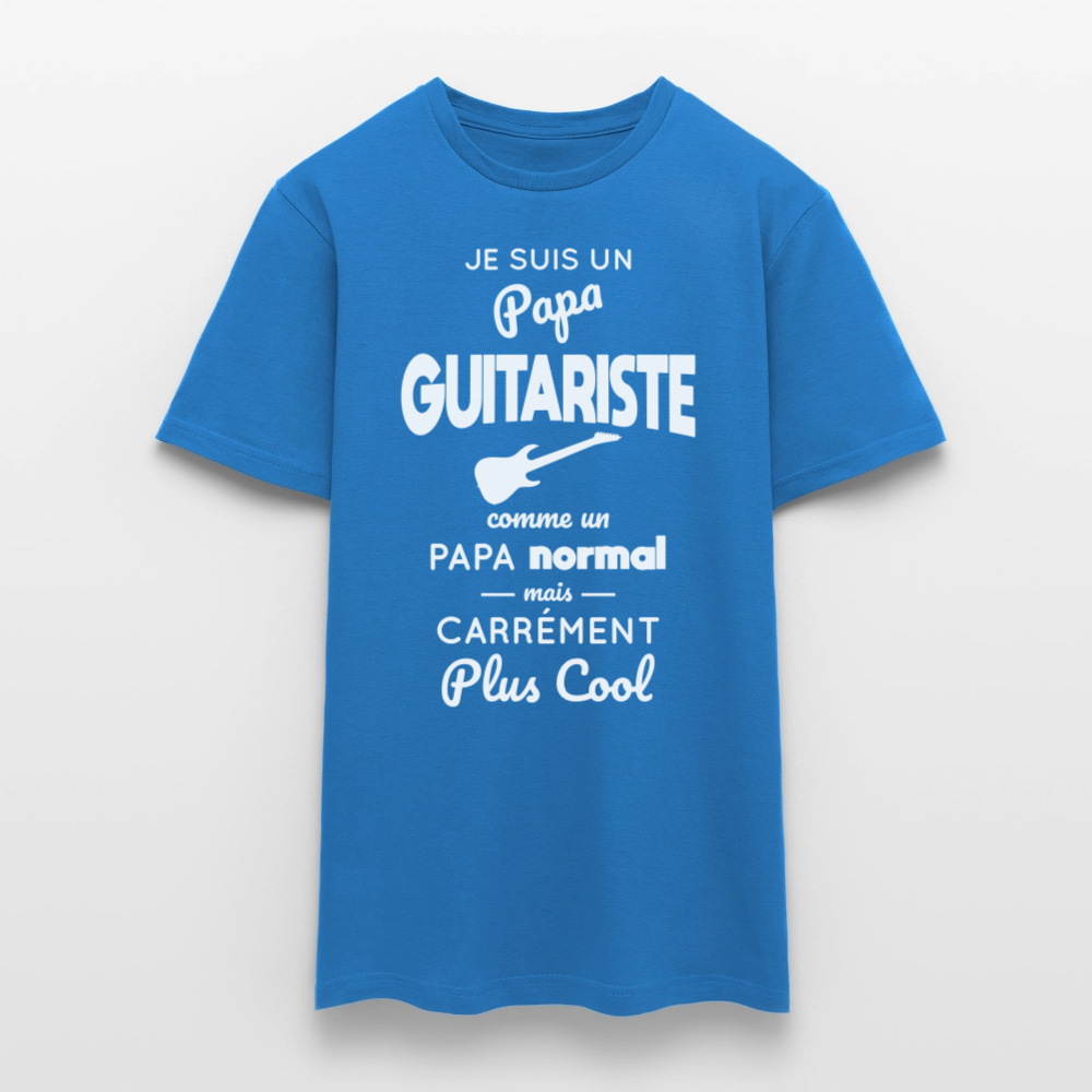 T-shirt Homme - Papa guitariste plus cool - bleu royal