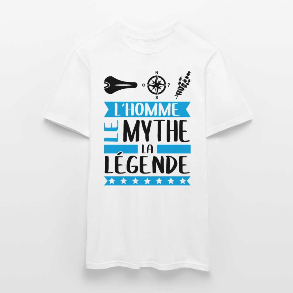 T-shirt homme coloris clair Célestin rébus – L’homme, le mythe, la légende - blanc