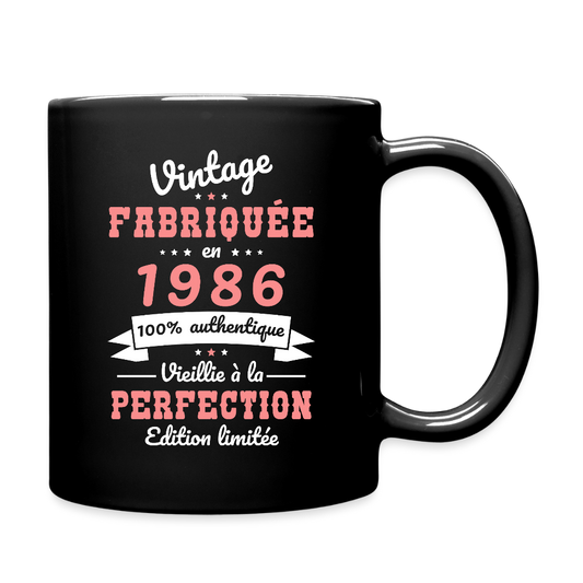 Mug anniversaire femme 40 ans – Vintage 1986 - noir