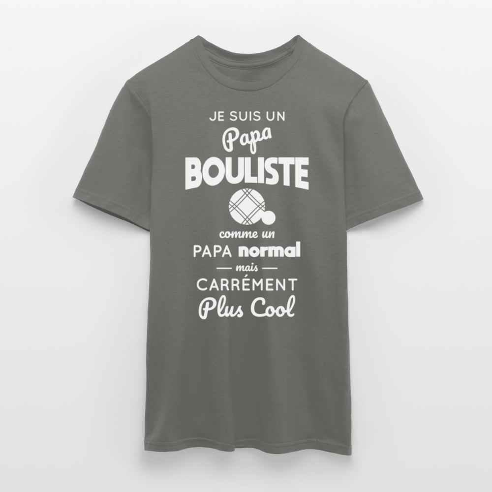 T-shirt Homme - Papa bouliste plus cool - gris graphite