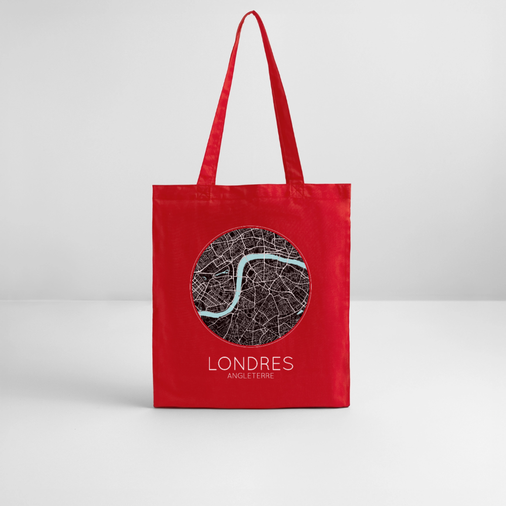 Tote Bag Londres Bio – Plan de Londres - rouge