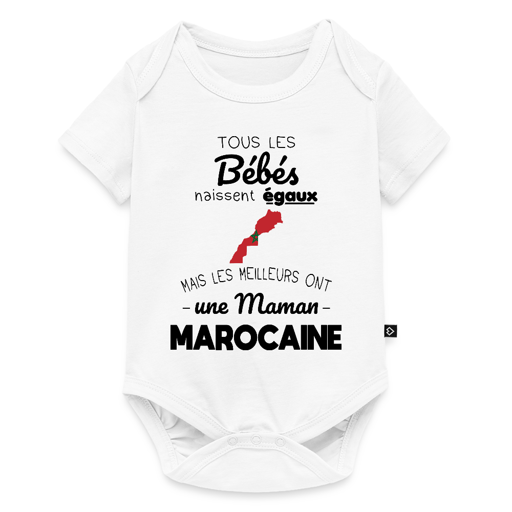 Body Bébé bio manches courtes - Les Meilleurs Ont Une Maman Marocaine - blanc