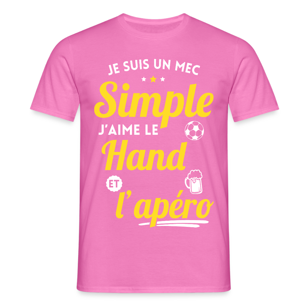 T-shirt Homme - J'aime le hand et l'apéro - rose