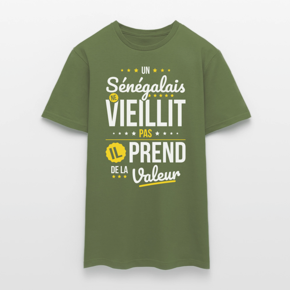 T-shirt Homme - Un Sénégalais ne vieillit pas - vert militaire
