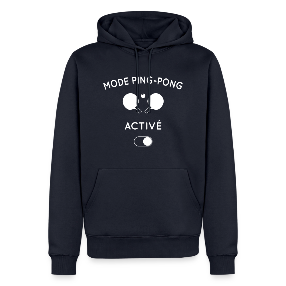 Sweat à capuche Premium Homme - Mode ping-pong activé - bleu marine
