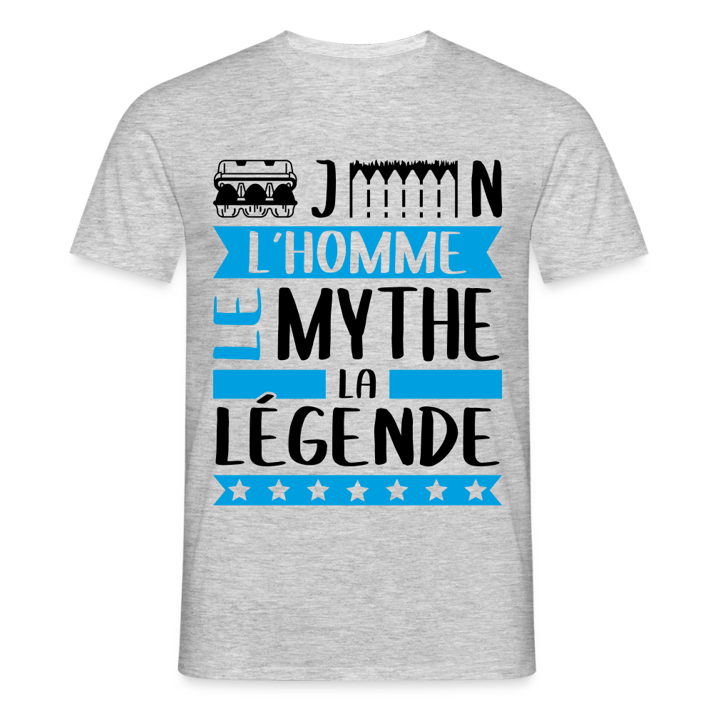 T-shirt homme coloris clair Eugène rébus – L’homme, le mythe, la légende - gris chiné