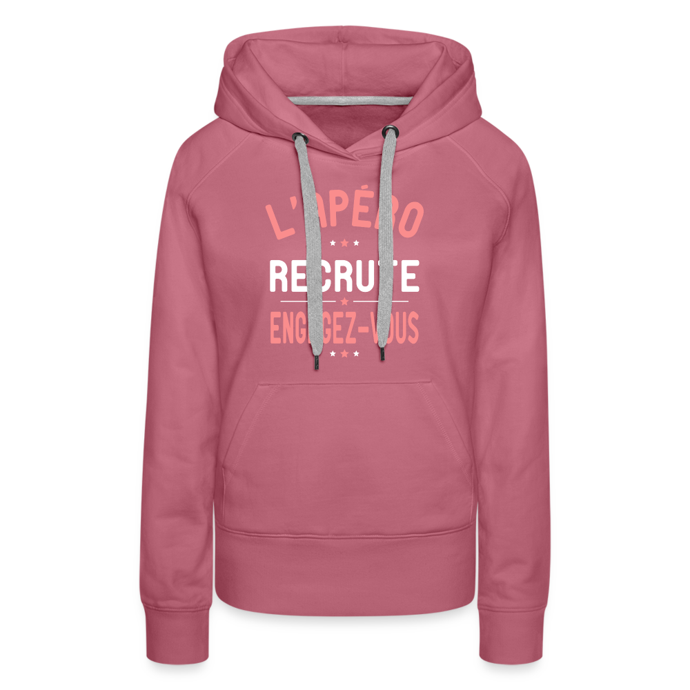 Sweat à capuche Premium Femme - L'apéro recrute - mauve