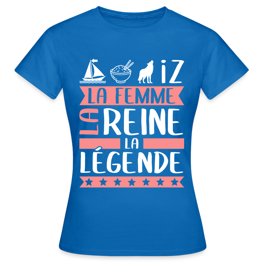 T-shirt femme Marie-Louise rébus – La femme, la reine, la légende - bleu royal