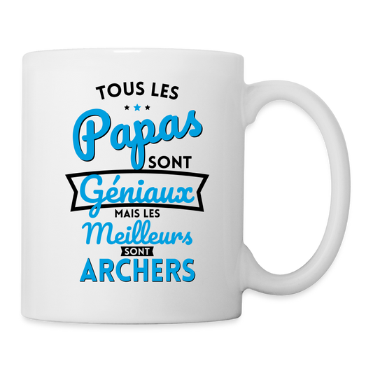 Mug blanc -  Papas géniaux - Les meilleurs sont archers - blanc