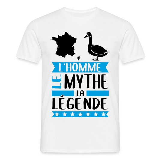 T-shirt homme coloris clair François en rébus – L’homme, le mythe, la légende - blanc