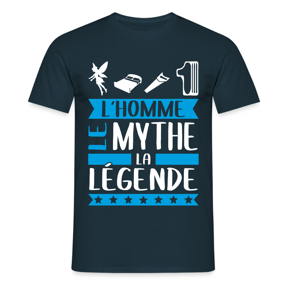 T-shirt homme Félicien rébus – L’homme, le mythe, la légende - marine