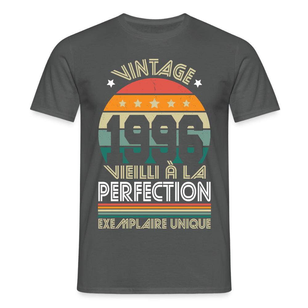 T-shirt anniversaire homme 30 ans – Vintage 1996 - Exemplaire unique - charbon