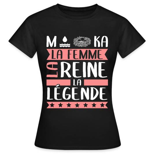 T-shirt femme Monica rébus – La femme, la reine, la légende - noir