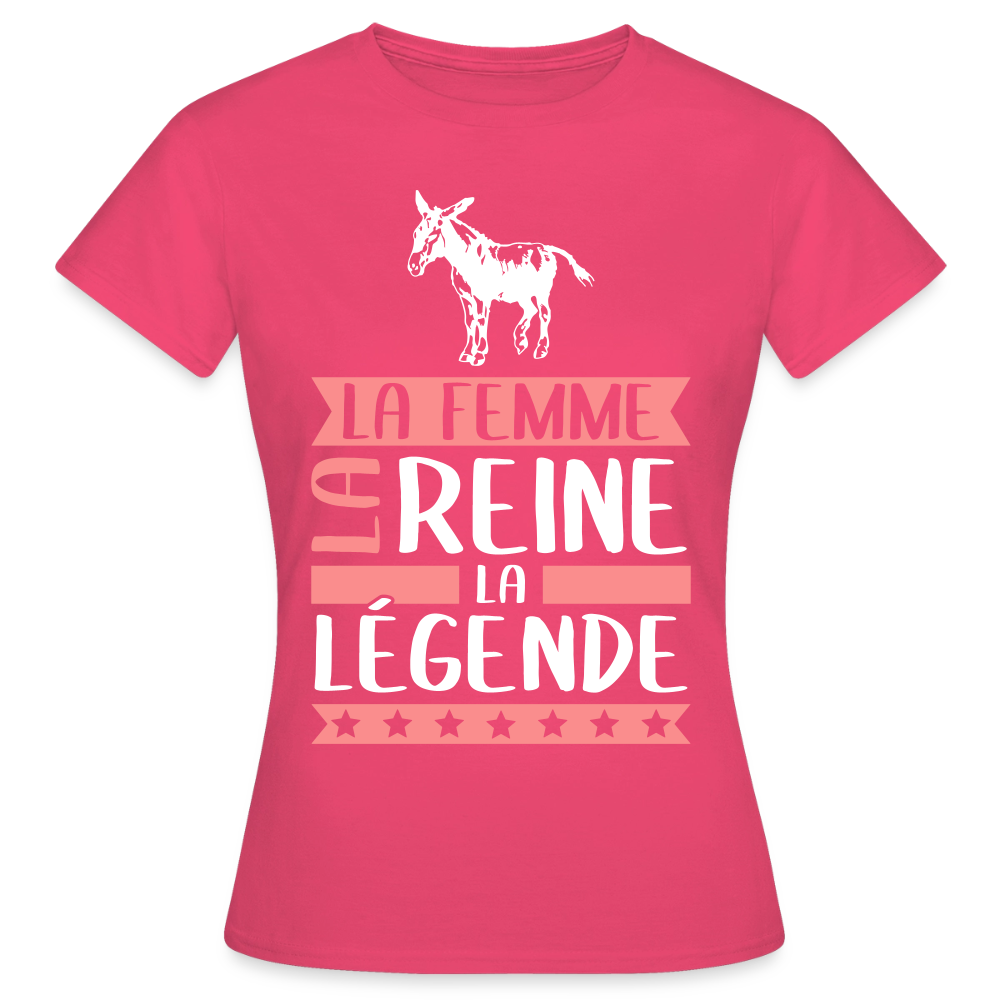 T-shirt femme Anne rébus – La femme, la reine, la légende - rose azalée