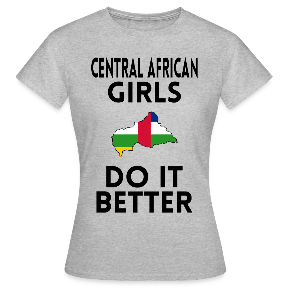 T-shirt femme coloris clair - Central African Girls Do It Better - gris chiné