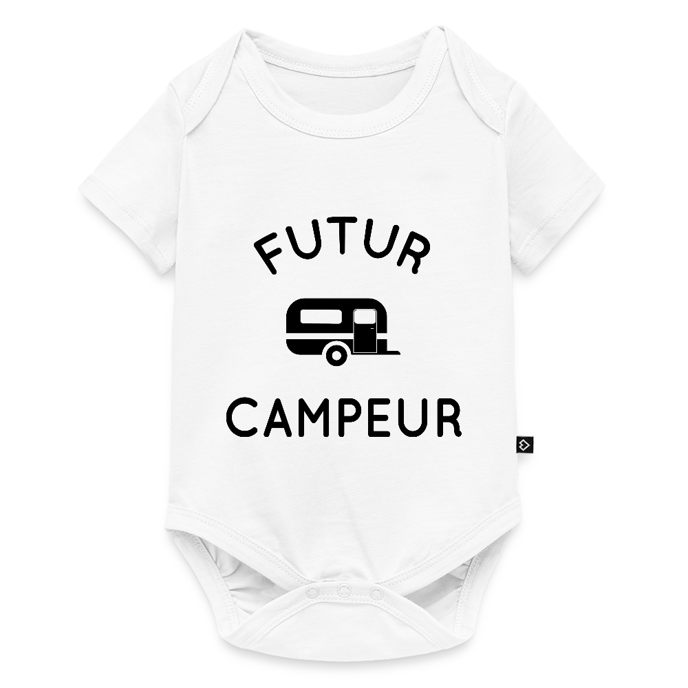 Body Bébé bio manches courtes - Futur campeur - blanc