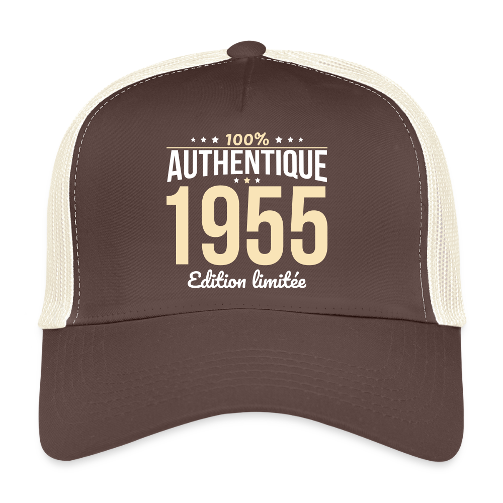 Casquette Trucker - Anniversaire 70 Ans - 100% Authentique 1955 - marron/beige