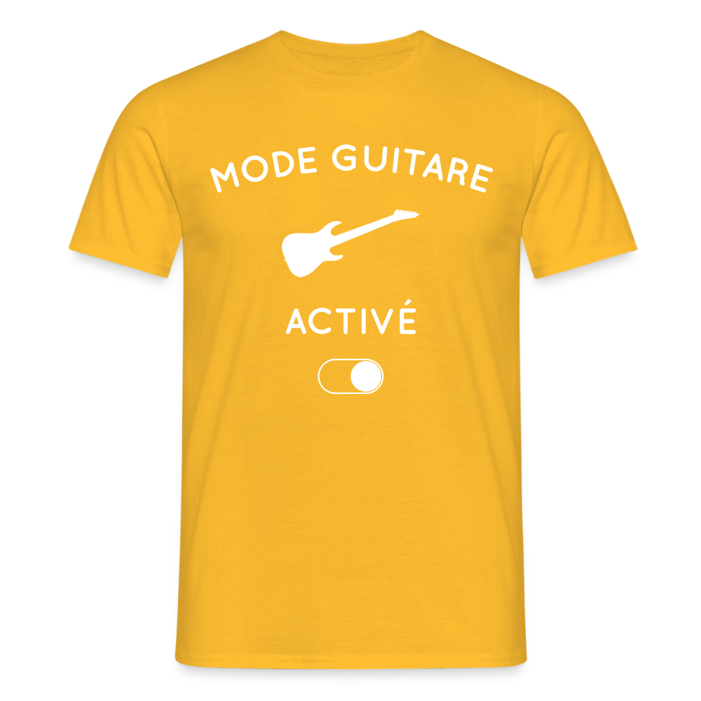 T-shirt Homme - Mode guitare activé - jaune