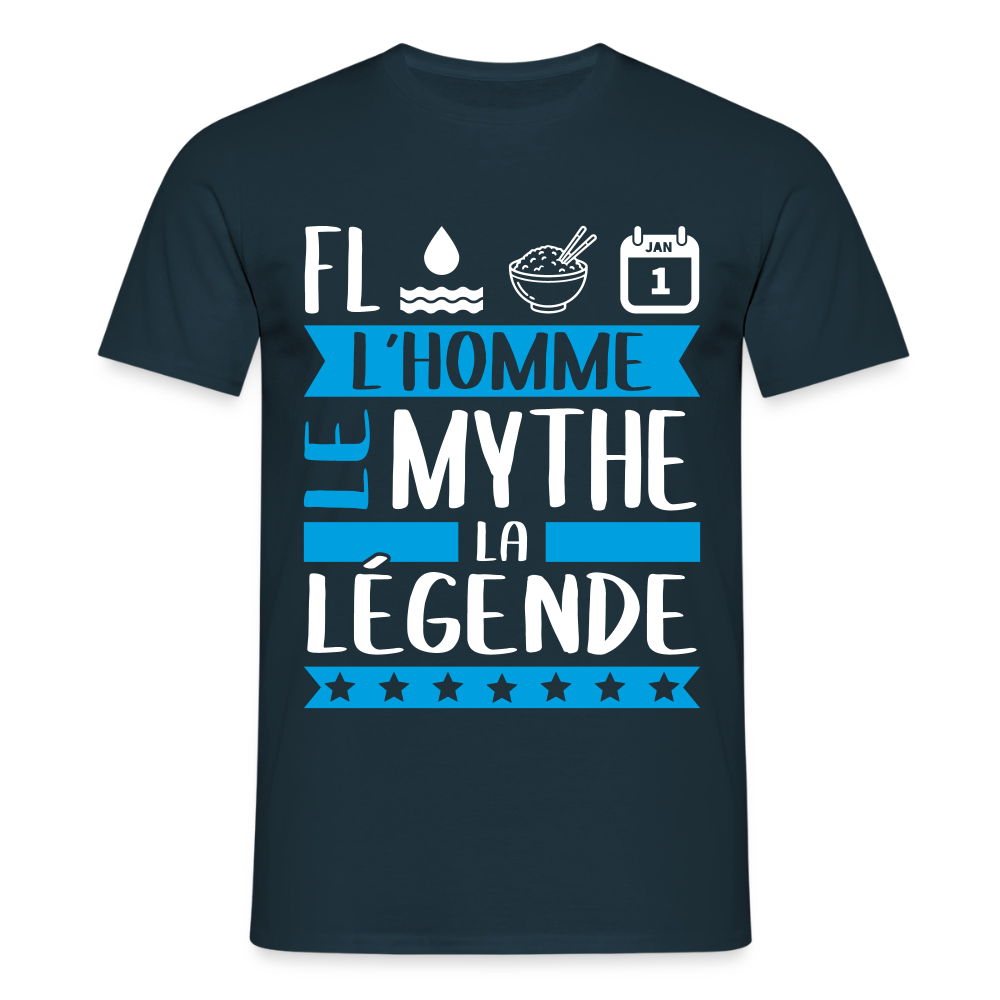 T-shirt homme Florian rébus – L’homme, le mythe, la légende - marine