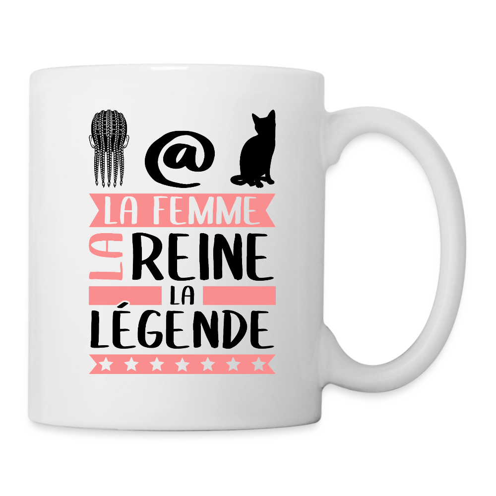 Mug blanc Natacha rébus – La femme, la reine, la légende - blanc