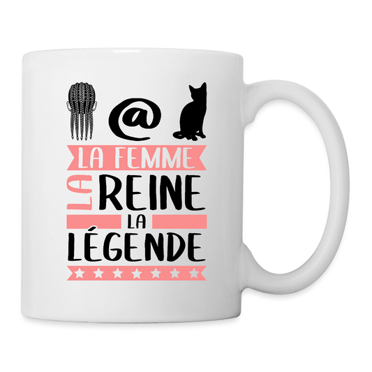 Mug blanc Natacha rébus – La femme, la reine, la légende - blanc