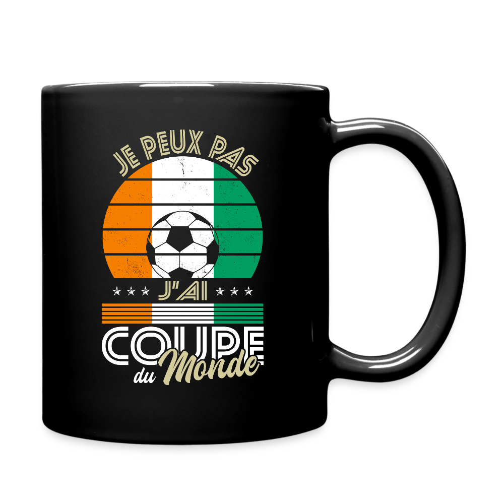 Mug uni - Je peux pas j'ai Coupe du Monde - Côte d’Ivoire - noir